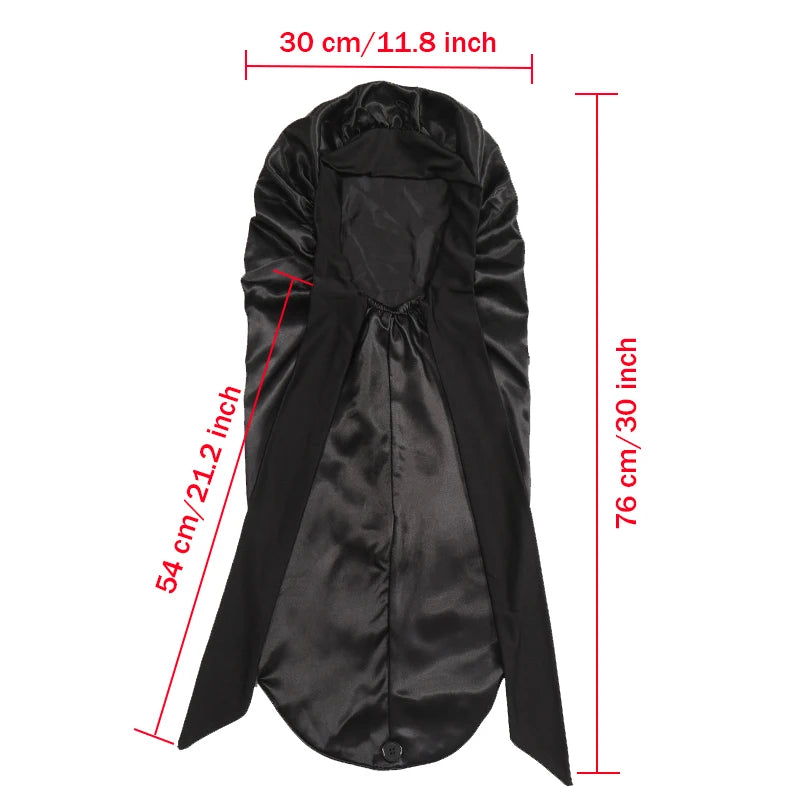 Bonnet long en satin doux et soyeux pour cheveux naturels et cheveux bouclés, taille extra large, capuchon avec lien pour un sommeil confortable de nuit