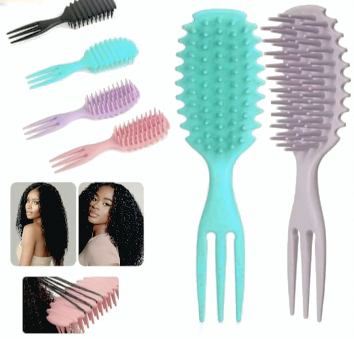 Brosse à cheveux démêlant doux bouclés - cheveux afro - brosse massage cuir chevelu