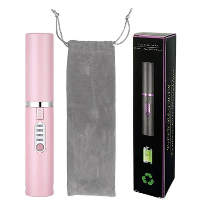 Brosse lissante et boucleuse électrique 2-en-1  USB avec design en diamant coloré, sans fil, idéale pour les voyages.