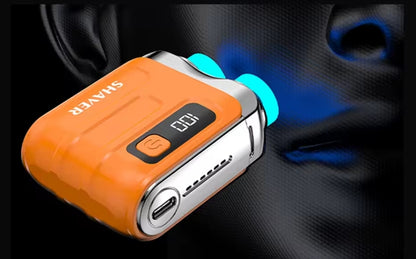 Rasoir électrique rotatif portable à double anneau pour homme, Mini rasoir de voyage à double lame magnétique flottante, rasoir de poche rechargeable